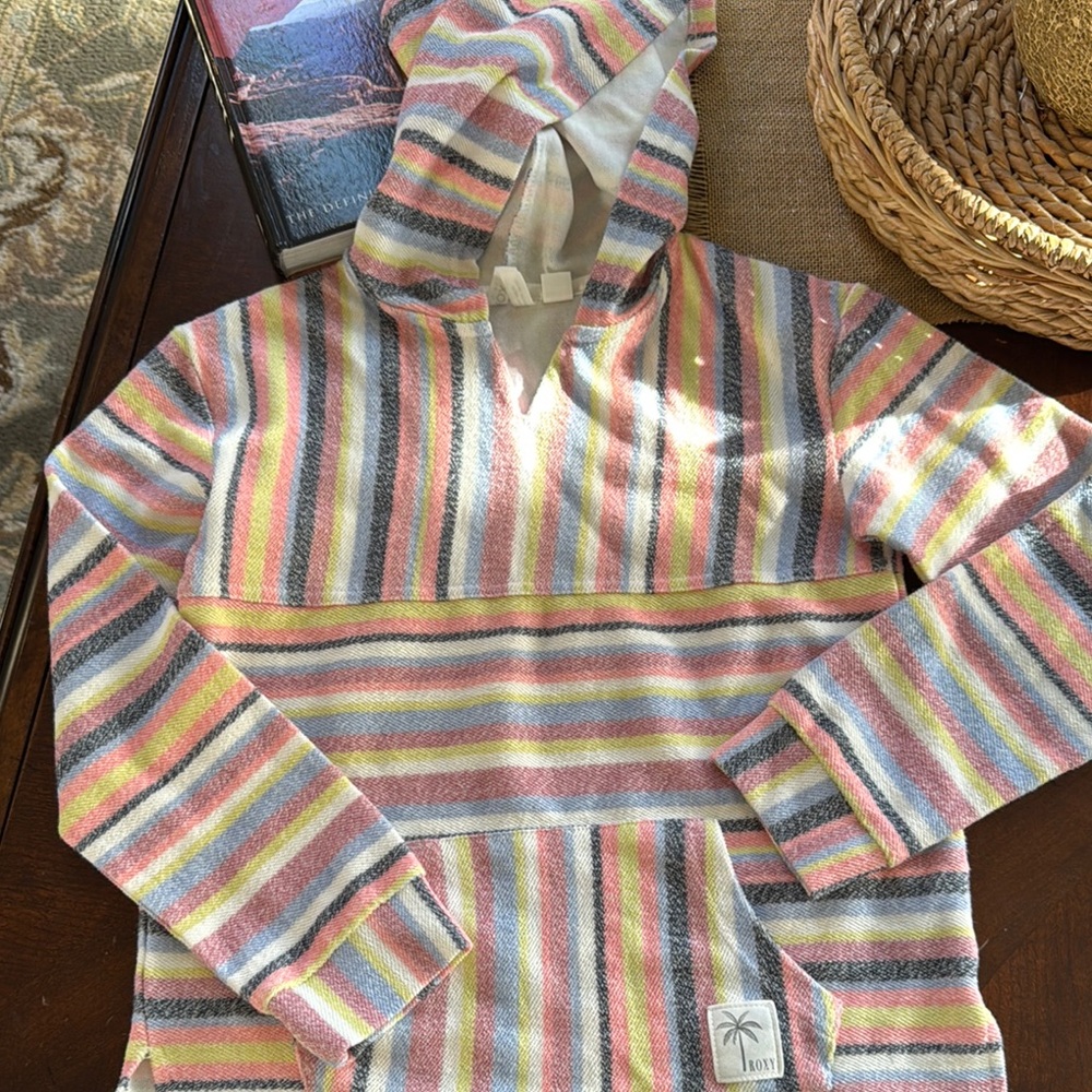 Roxy Girl Striped Multicolor Hoodie/coverup